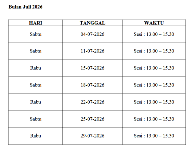 Jadwal TOEFL Juli 2026